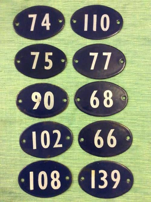 VINTAGE ENAMEL HOUSE NUMBERS