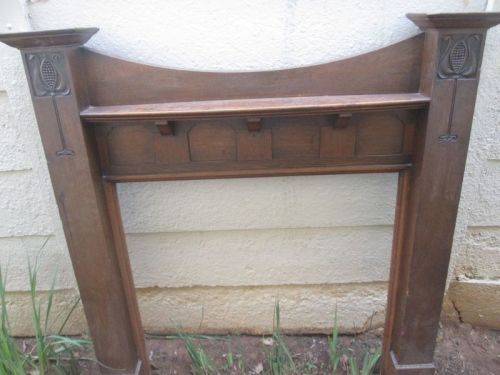 VINTAGE WOODED FIREPLACE SURROUND