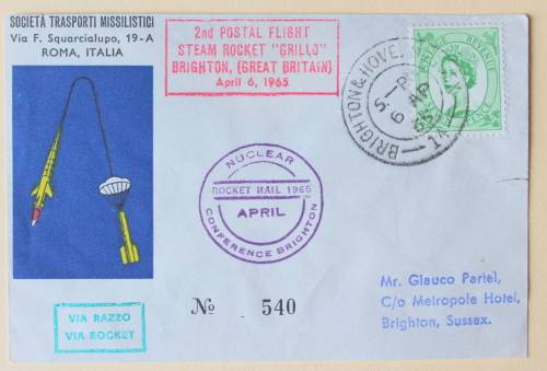 GB 1965 Rocket Mail cover