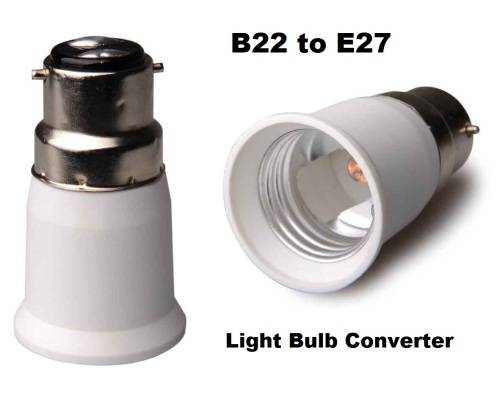 LIGHT BULB SOCKET ADAPTERS / CONVERTERS: B22 TO E27  (New on Bidorbuy). Collections are allowed.