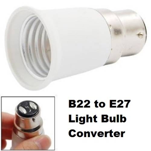 LIGHT BULB SOCKET ADAPTERS / CONVERTERS: B22 TO E27  (New on Bidorbuy). Collections are allowed.