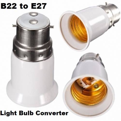 LIGHT BULB SOCKET ADAPTERS / CONVERTERS: B22 TO E27  (New on Bidorbuy). Collections are allowed.