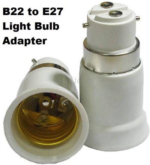 LIGHT BULB SOCKET ADAPTERS / CONVERTERS: B22 TO E27  (New on Bidorbuy). Collections are allowed.