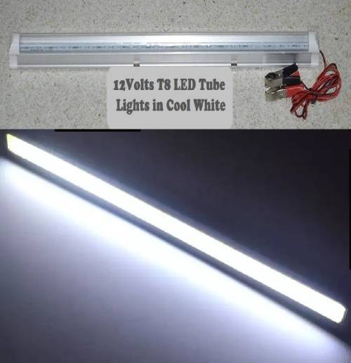 LED Fluorescent Tube Lights: Integrated 12V Clear Covers + Cables. Collections allowed