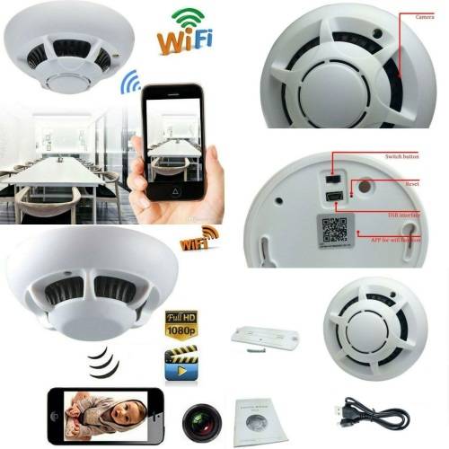 New Wireless Spy Smoke Detector HD Camera with P2P WiFi and Motion Detection. Collections Allowed