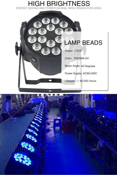 Professional Disco Stage DJ Party Wash LED Light DMX512 PARCAN 6in1 RGBWA-UV Collections are allowed