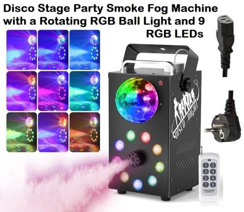 Professional Smoke Fog Machine with MultiColour RGB LEDs, Rotating Light Ball. Collections allowed