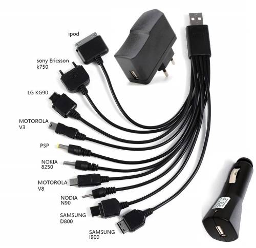 USB Multi Charger Cable Kit For Mobile Devices:  10 in 1 Complete Set.  Collections are allowed.