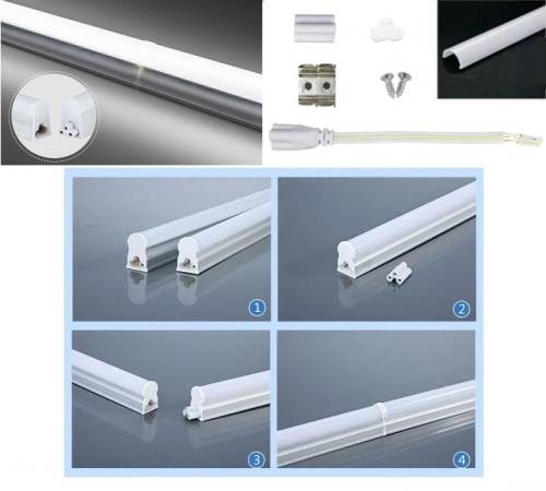 LED Integrated T5 Tube Lights 220V Frosted Cover with Mounting Accessories. Collections Are Allowed.