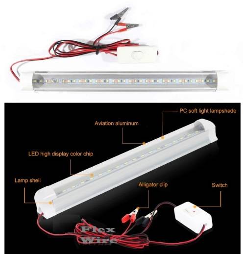 LED Tube Light 12V with Wiring and On / Off Switch. Ideal for Load Shedding. Collections Allowed.
