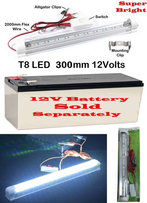LED Tube Light 12V with Wiring and On / Off Switch. Ideal for Load Shedding. Collections Allowed.