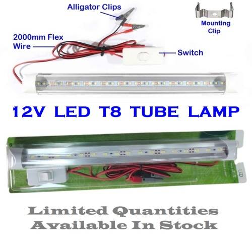 LED Tube Light 12V with Wiring and On / Off Switch. Ideal for Load Shedding. Collections Allowed.