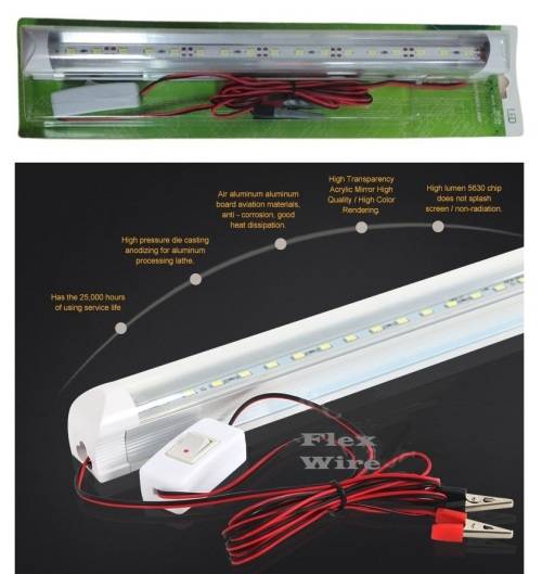 LED Tube Light 12V with Wiring and On / Off Switch. Ideal for Load Shedding. Collections Allowed.