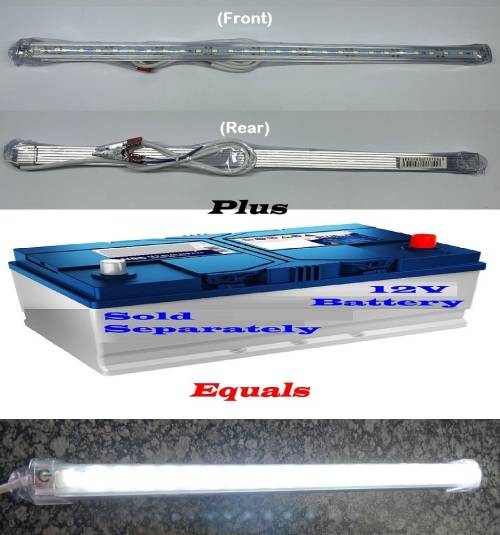 LED Tube Light 12V with Wiring and On / Off Switch. Ideal for Load Shedding. Collections Allowed.