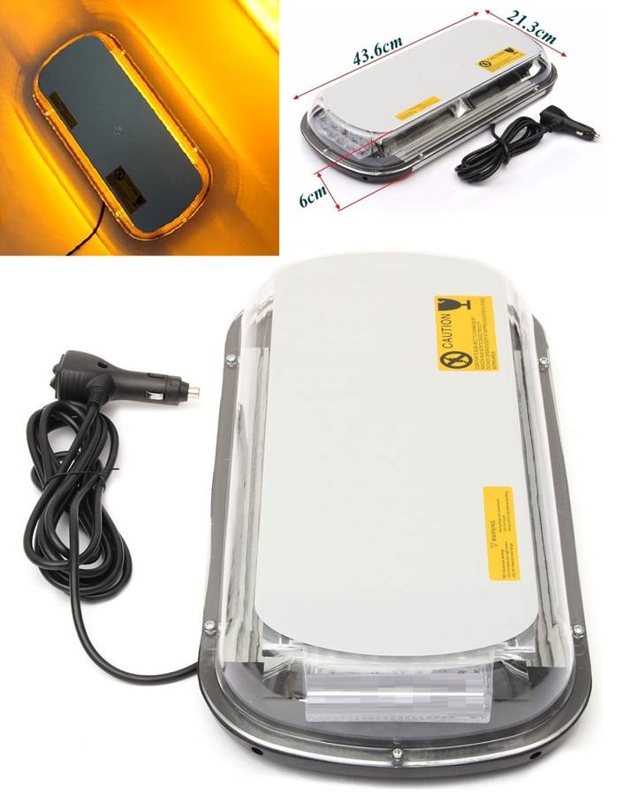 Amber Orange COB LED Car Roof Top Strobe Flash Warning Light Magnetic Mount. Collections Are Allowed