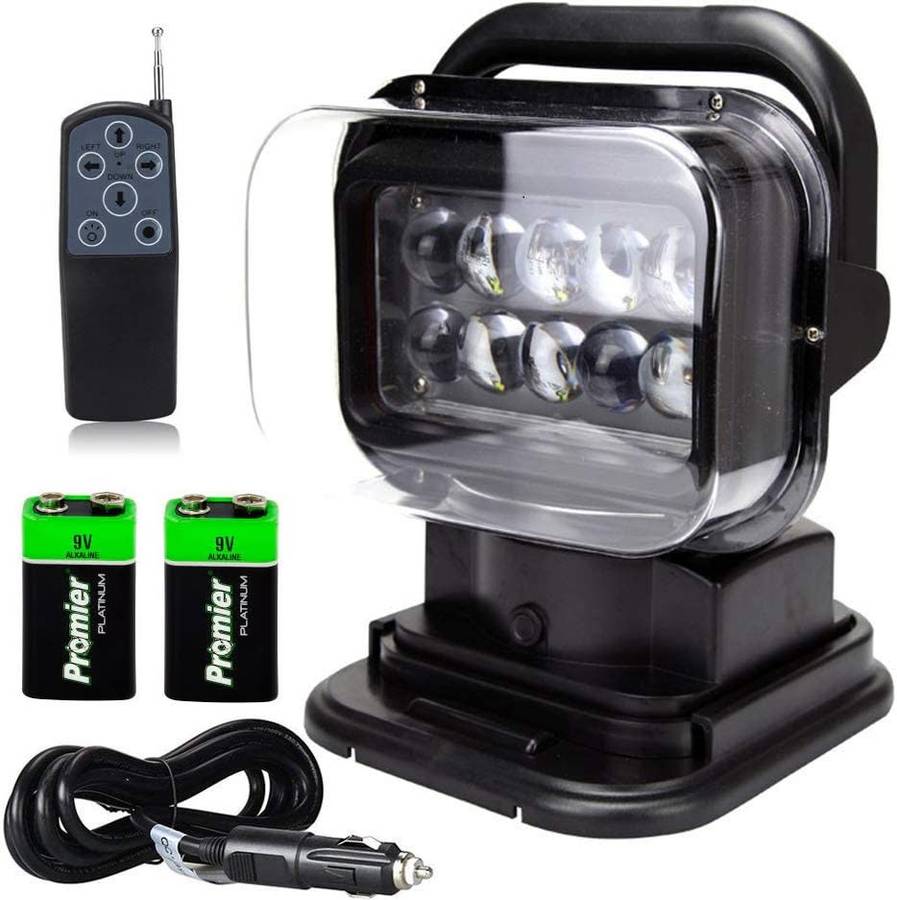 LED Remote Controlled 360° Rotating Magnetic Base Mount Search Light 12V/24VDC. Collections Allowed.