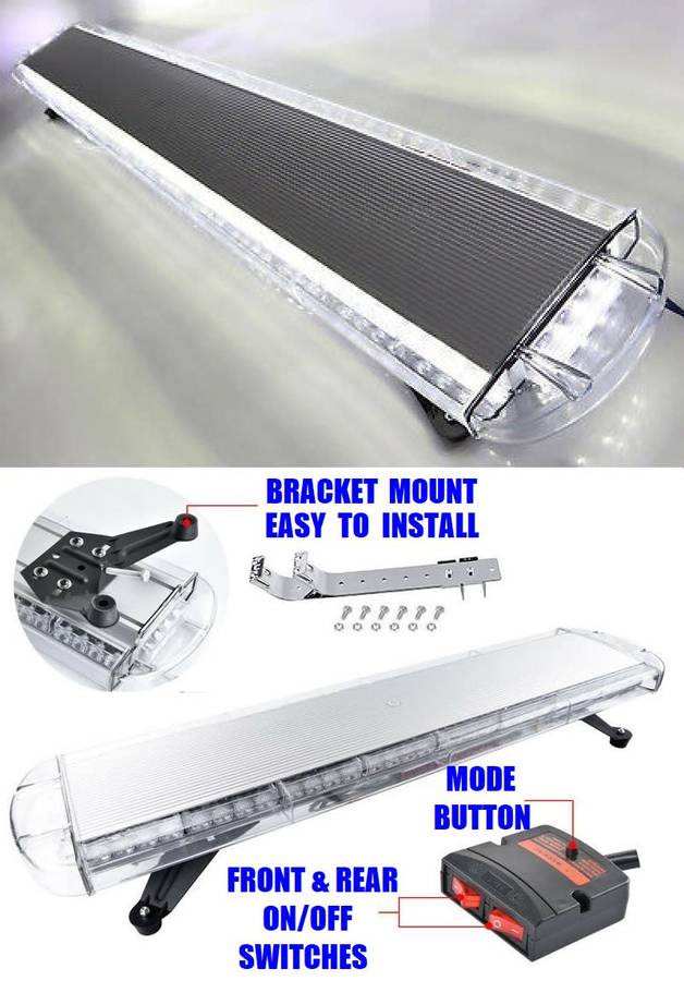 Security Vehicle Roof Top Emergency Warning Flash Strobe Light Bar. Cool White. Collections Allowed.