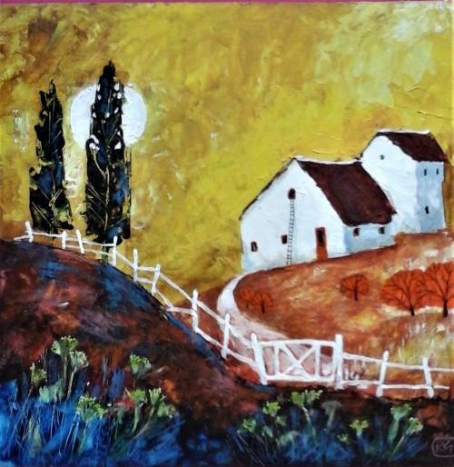 country scene in moody tones