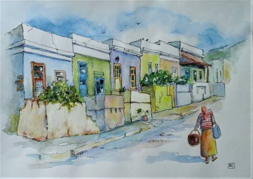 pastel coloured houses in bokaap
