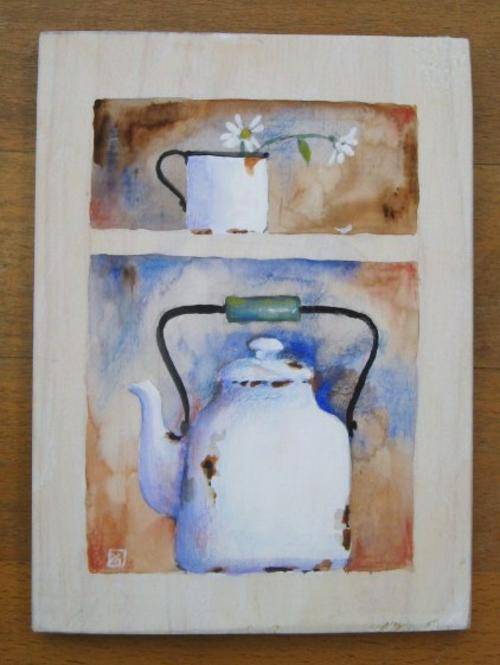 enamel kettle and mug