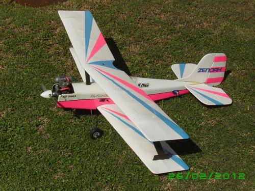 1.1 meter wingspan radio controlled biplane model aircraft with glow motor and servos.