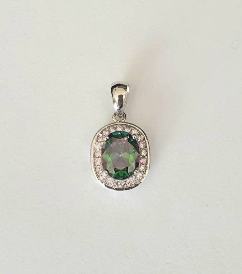 Sterling silver mystic topaz pendant