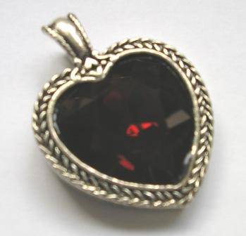 Chunky Tibetan silver detachable red heart