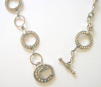 Chain necklace with crystal circles - *Beautiful!*