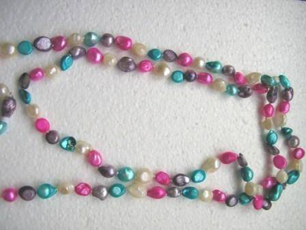 Longer length fresh water pearl necklace