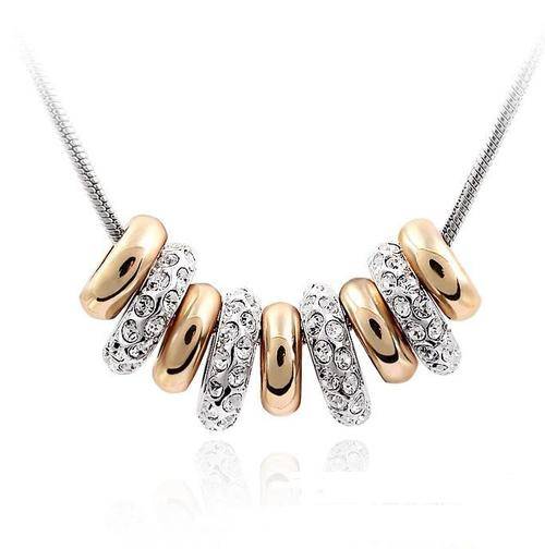 Swarovski elements 9 ring necklace