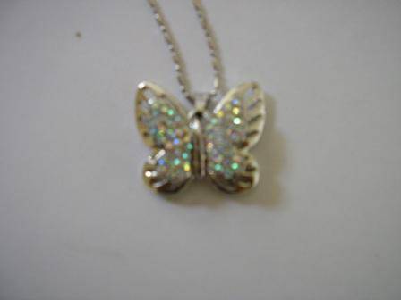 Crystal butterfly - with free chain