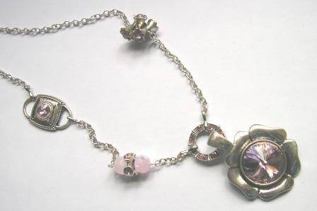 Shades of pink crystal necklace
