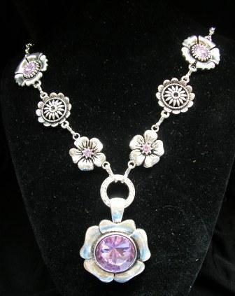 Crystal necklace with detachable pendant - 2 necklaces in one!
