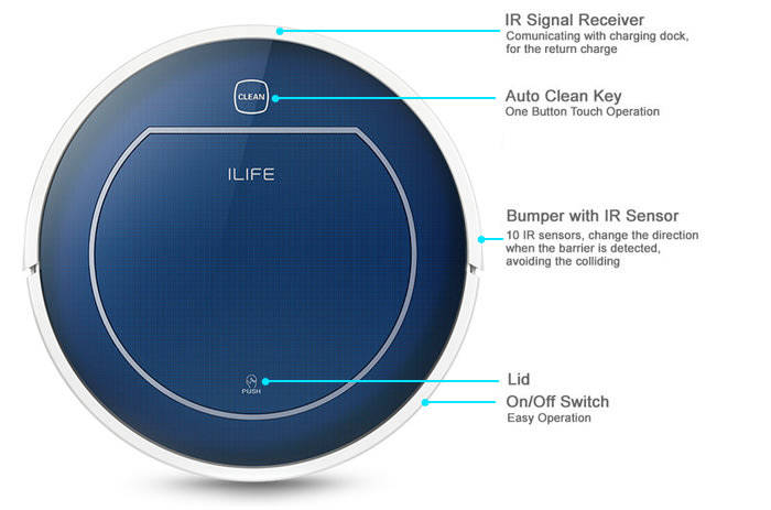 LIFE V7 Intelligent Robotic Vacuum Cleaner Super Mute Self-charging App Bluetooth Remote Control