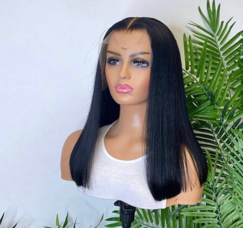 Super doubledrawn full frontal  14inch wig