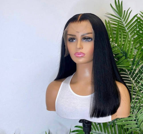 Super doubledrawn full frontal  14inch wig