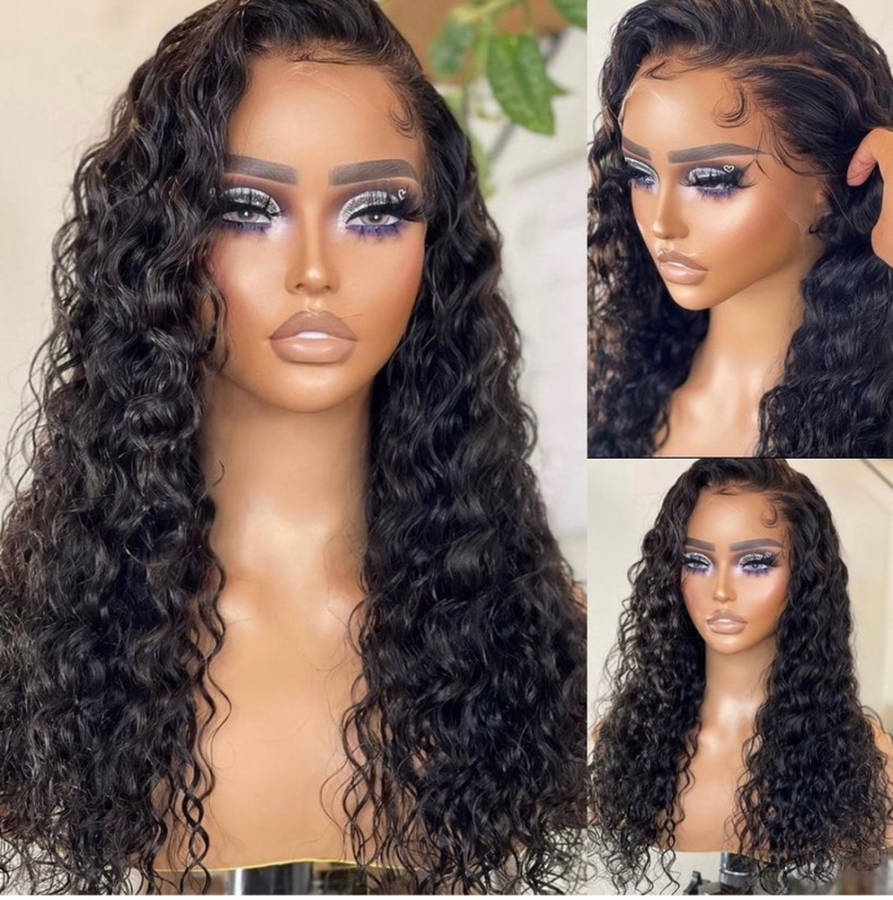 18 inch full frontal closure Brazilian/Peruvian curly wig