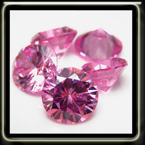 STRIKING 4.54CT A PAIR OF PRETTY PINK PRECISION BRILLIANT ROUND DIAMOND SIMULANTS (7MM)