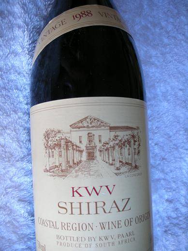 Collectors - KWV 1988 Shiraz Vintage red wine