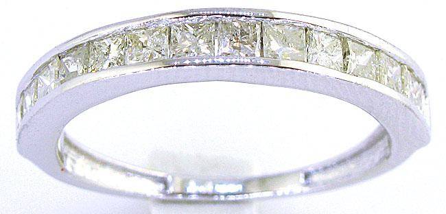 R65800 - PRINCESS 1.21Ct DIAMOND  WHITE GOLD MENS WEDDING RING
