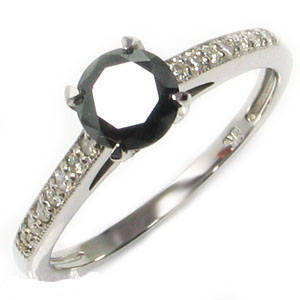 R27500 - ELEGANT BLACK & WHITE DIAMOND 9CT WHITE GOLD RING