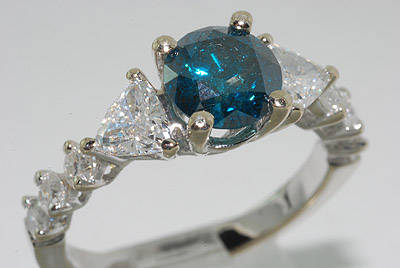 R150000 ELEGANT 2.10CT 9 STONE BLUE DIAMOND ENGAGEMENT RING