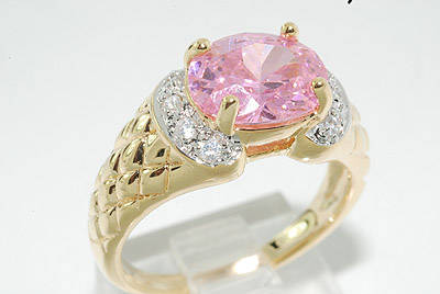 R23500 - 5.13CT PINK TOPAZ & DIAMOND RING