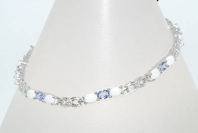 5.39CT OPAL, TANZANITE & DIAMOND BRACELET
