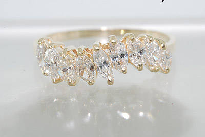 R70000 - ELEGANT 1.07CT 9 STONE MARQUISE CUT DIAMOND WEDDING BAND