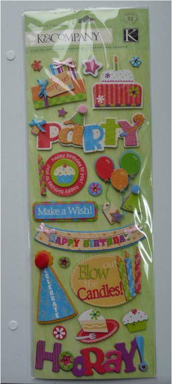 **ON PROMOTION**K & CO COMPANY SCRAPBOOKING EMBELISHMENTS BIRTHDAY **FREE SHIPPING**