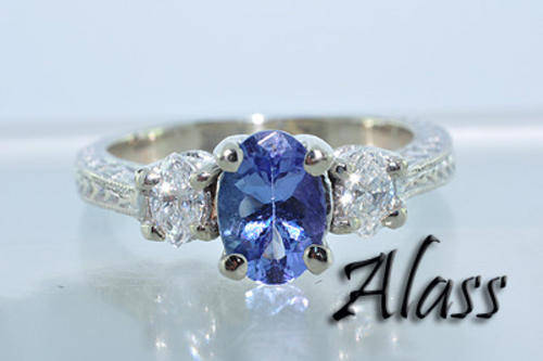 GORGEOUS 1.07CT "AAA" TANZANITE & DIAMOND RING