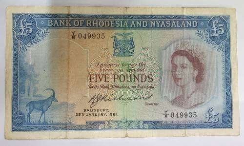 Bank of Rhodesia and Nyasaland - 1961 Notes (3)