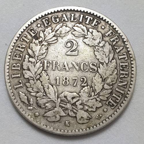 1872 silver 2 Francs