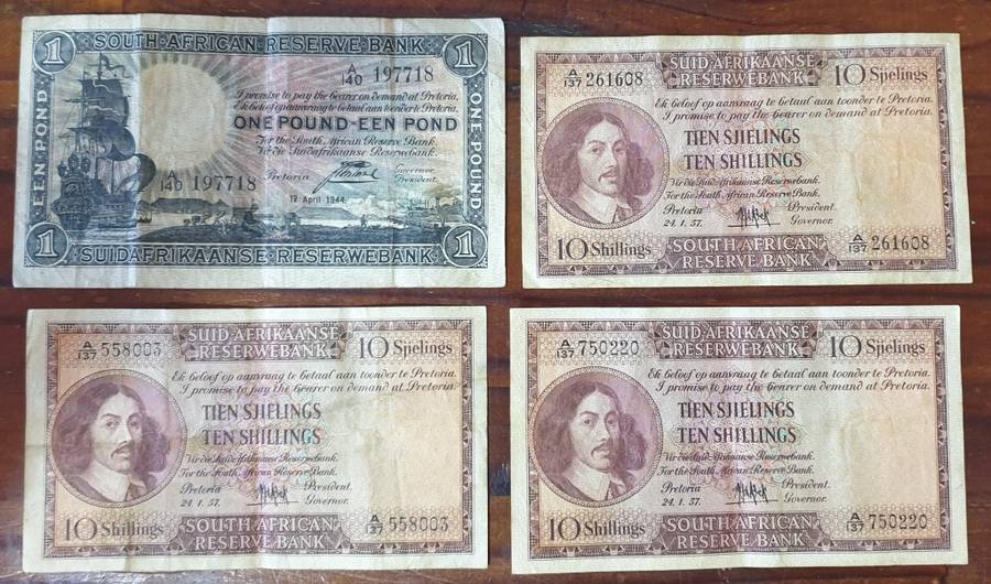 UNION OF SOUTH AFRICA BANK NOTES (3)